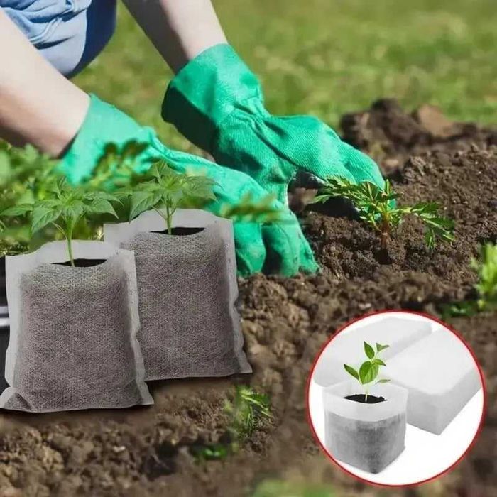 100 bolsas biodegradáveis para plantas