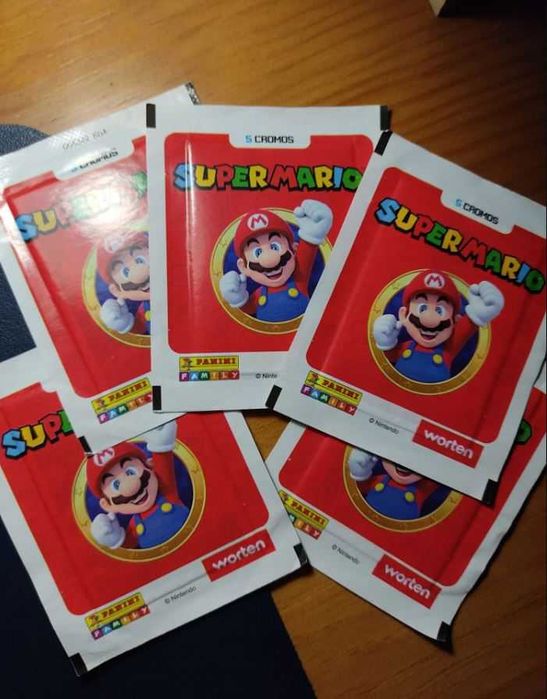 Cromos de caderneta Super Mário