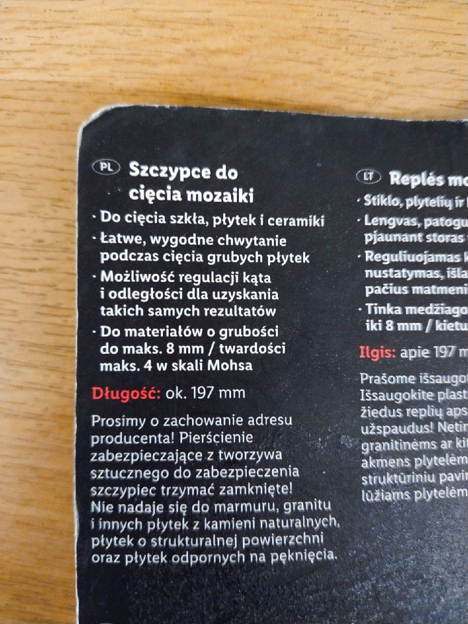 Szczypce do płytek Parkside