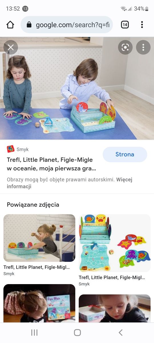 Gra Figle Migle w oceanie moja pierwsza gra Trefl  little planet