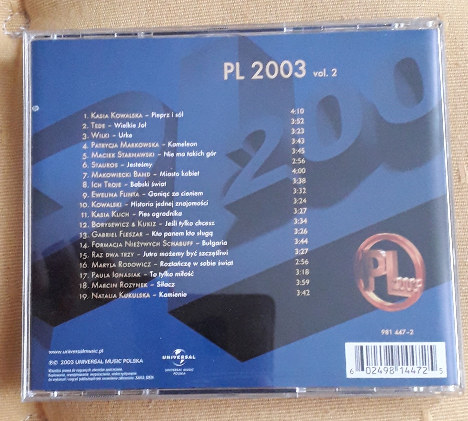 Składanka polskich przebojów pt.Pl.2003 vol.2 płyta CD