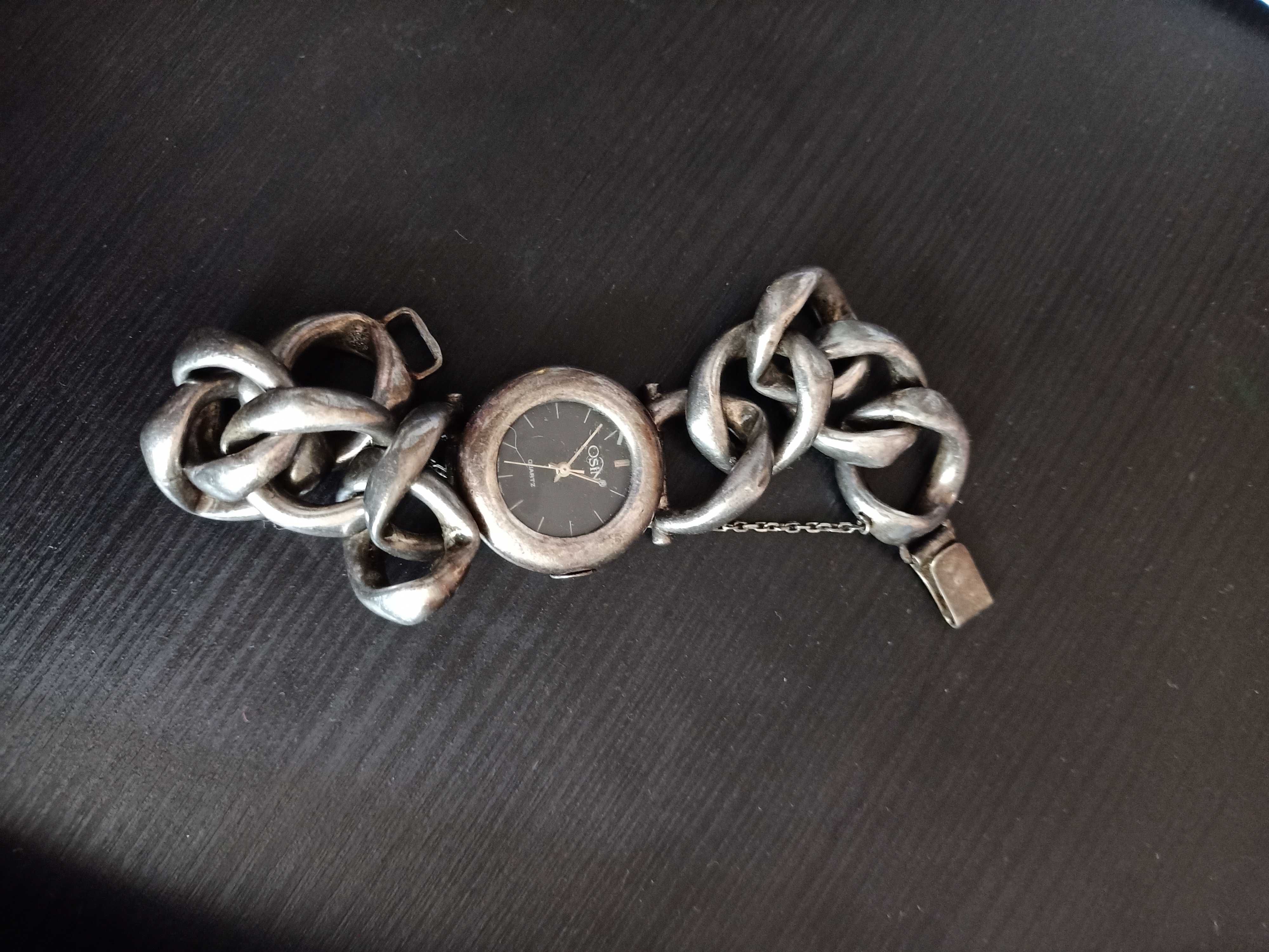 zegarek srebrny bransoleta