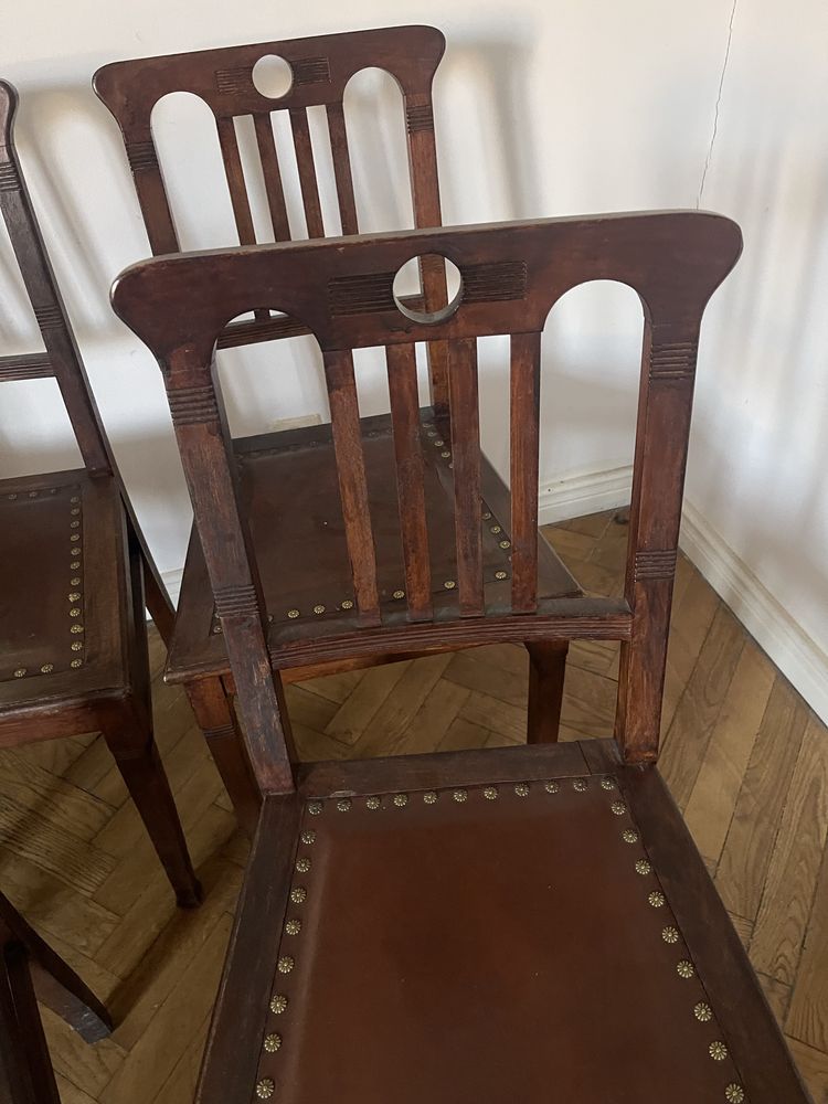4 drewniane przedwojenne krzesla