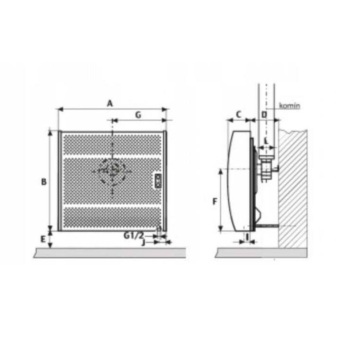 Piecyk gazowy ogrzewacz konwektor Mora 4,2kW zamknięta komora spalania