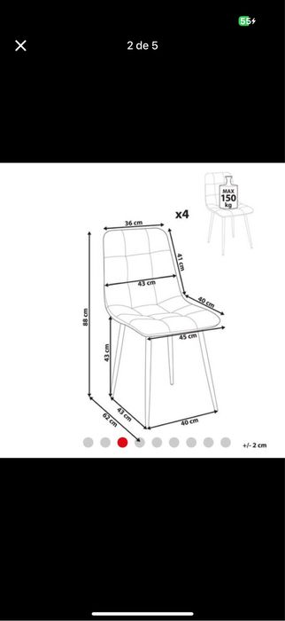 Cadeiras pretas 4 ou 8 unidades