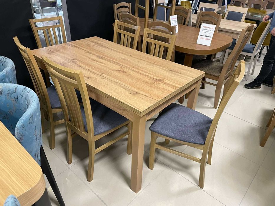 (1LI) Stół rozkładany + 6 krzeseł, dąb wotan 999 zł