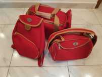 Conjunto saco+mochila+nécessaire, NOVOS