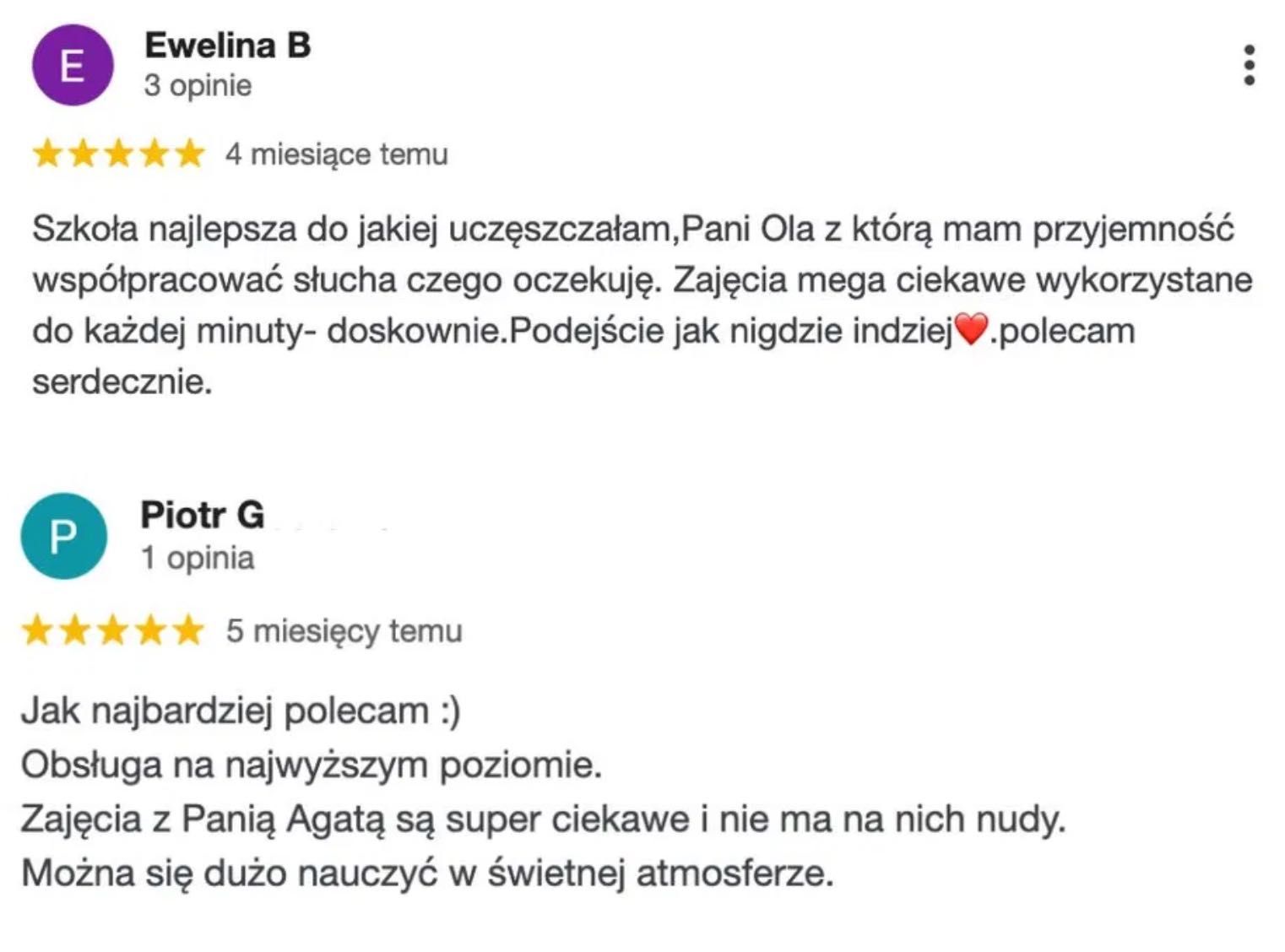 Angielski online Konwersacje Business English -Opinie klientów Faktura