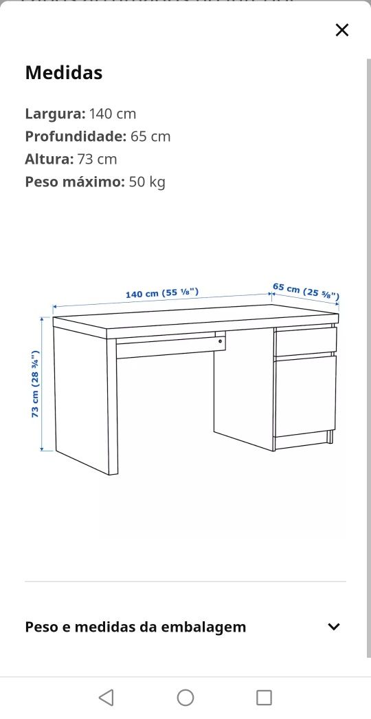 Secretaria ikea branca