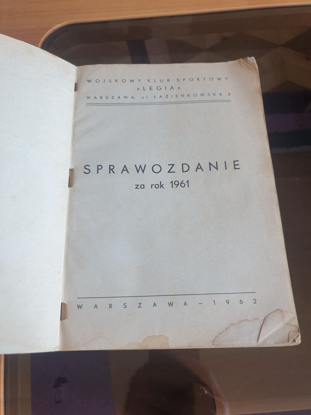 Sprawozdanie za rok 1961 LEGIA