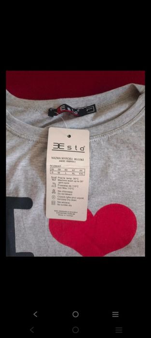Koszulka szara L z napisem I love Warszawa