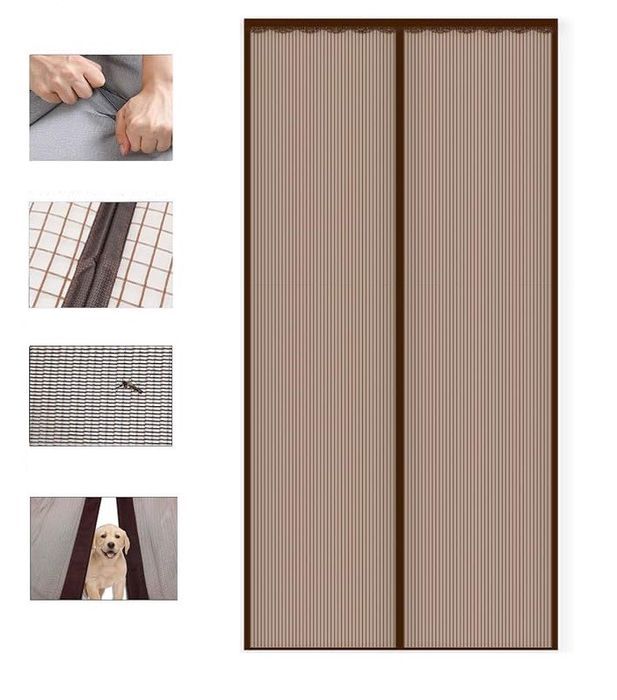 moskitiera magnetyczna do drzwi 100x200cm brązowa