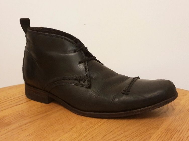 Buty skórzane Clarks, czarne, model: Goto Hi, rozmiar 41,5