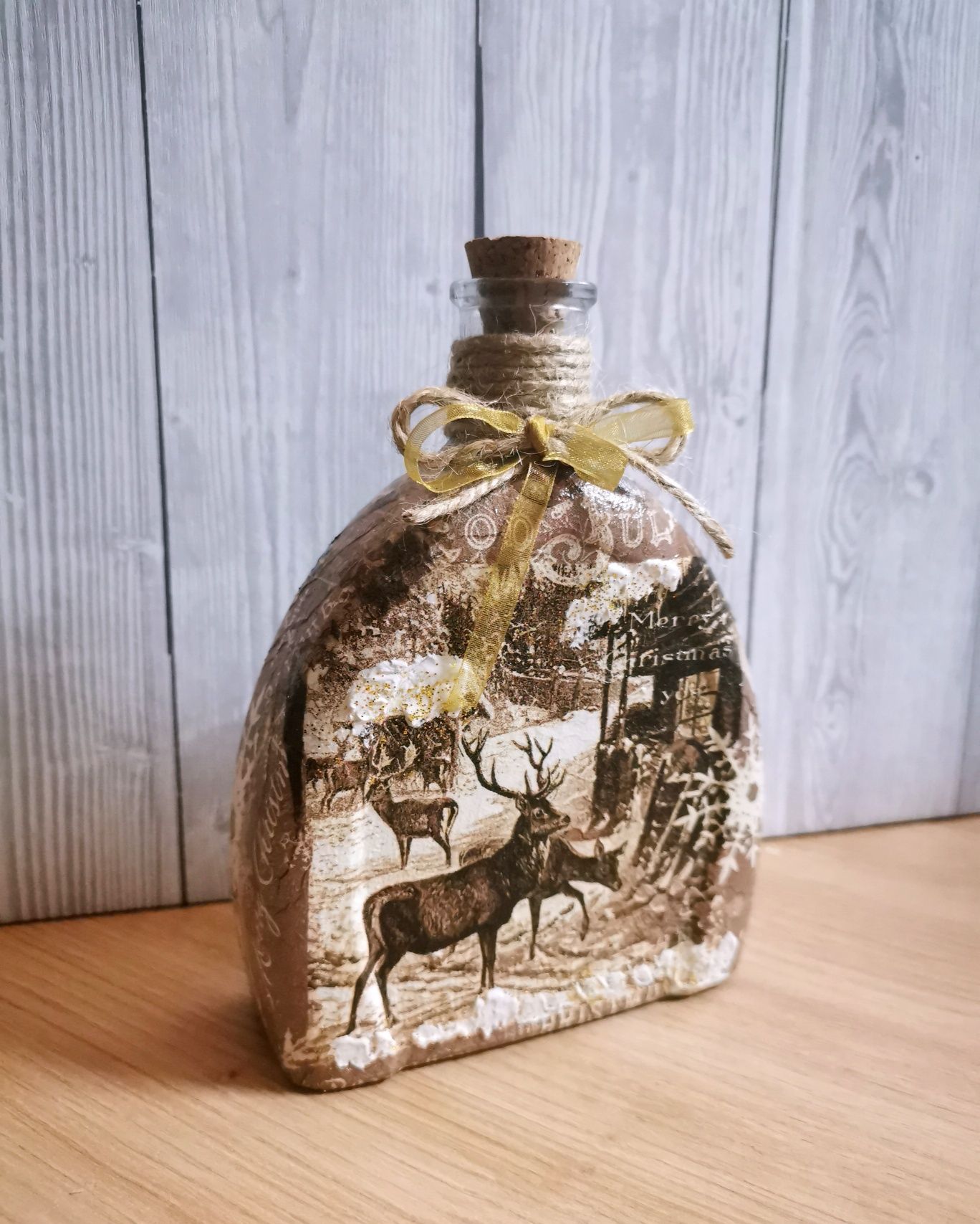 Świąteczna butelka na nalewkę 0,5l