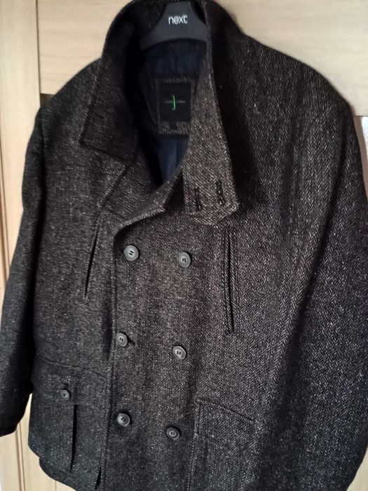 Коричнева курточка жакет твід 50% вовна розмір L об'єм грудей 107-114