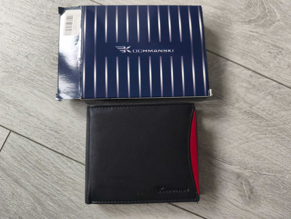 Kochmanski portfel męski skórzany czarny poziomy rfid skóra naturalna