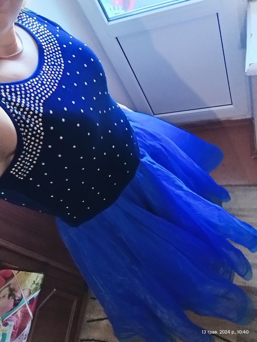 Женское платье для бальных танцев, синее роскошное платье для джаза
