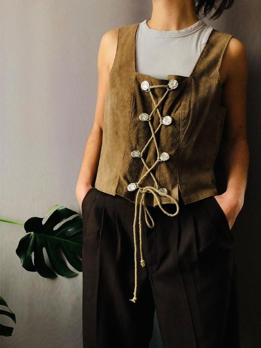 Корсет замшевий на шнурівці