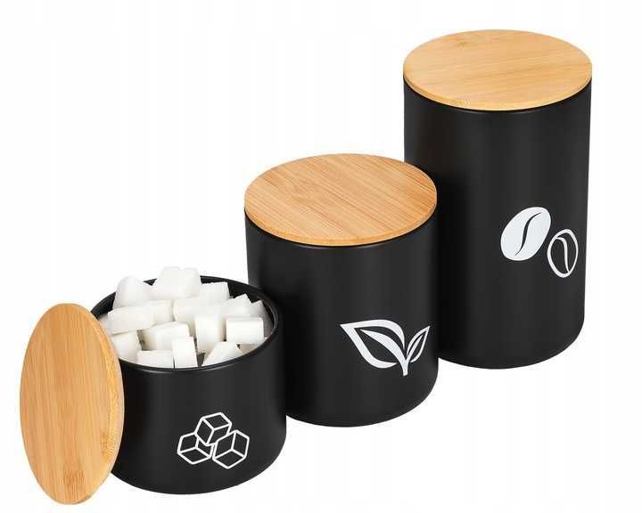 Zestaw Chlebak i 3 pojemniki na kawę herbatę cukier Powystawowy