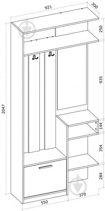 Шафа,передпокій в коридор