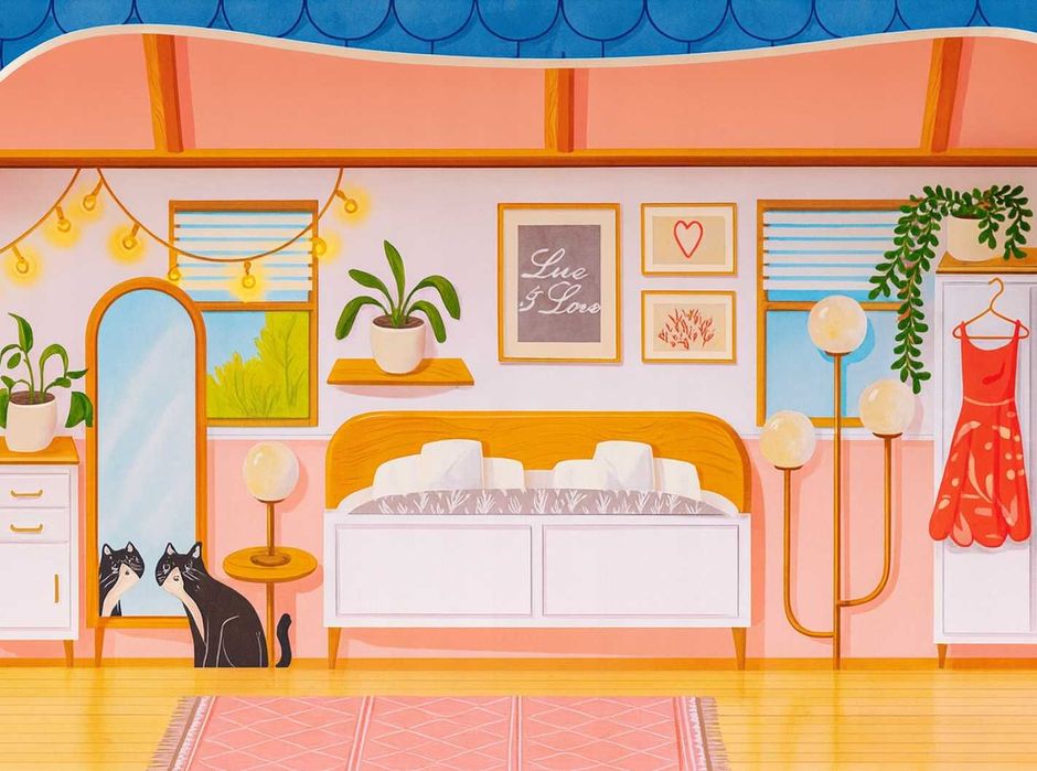 Duży Domek Dla Lalek Drewniany Piętra Led Oświetlenie Meble Akcesoria