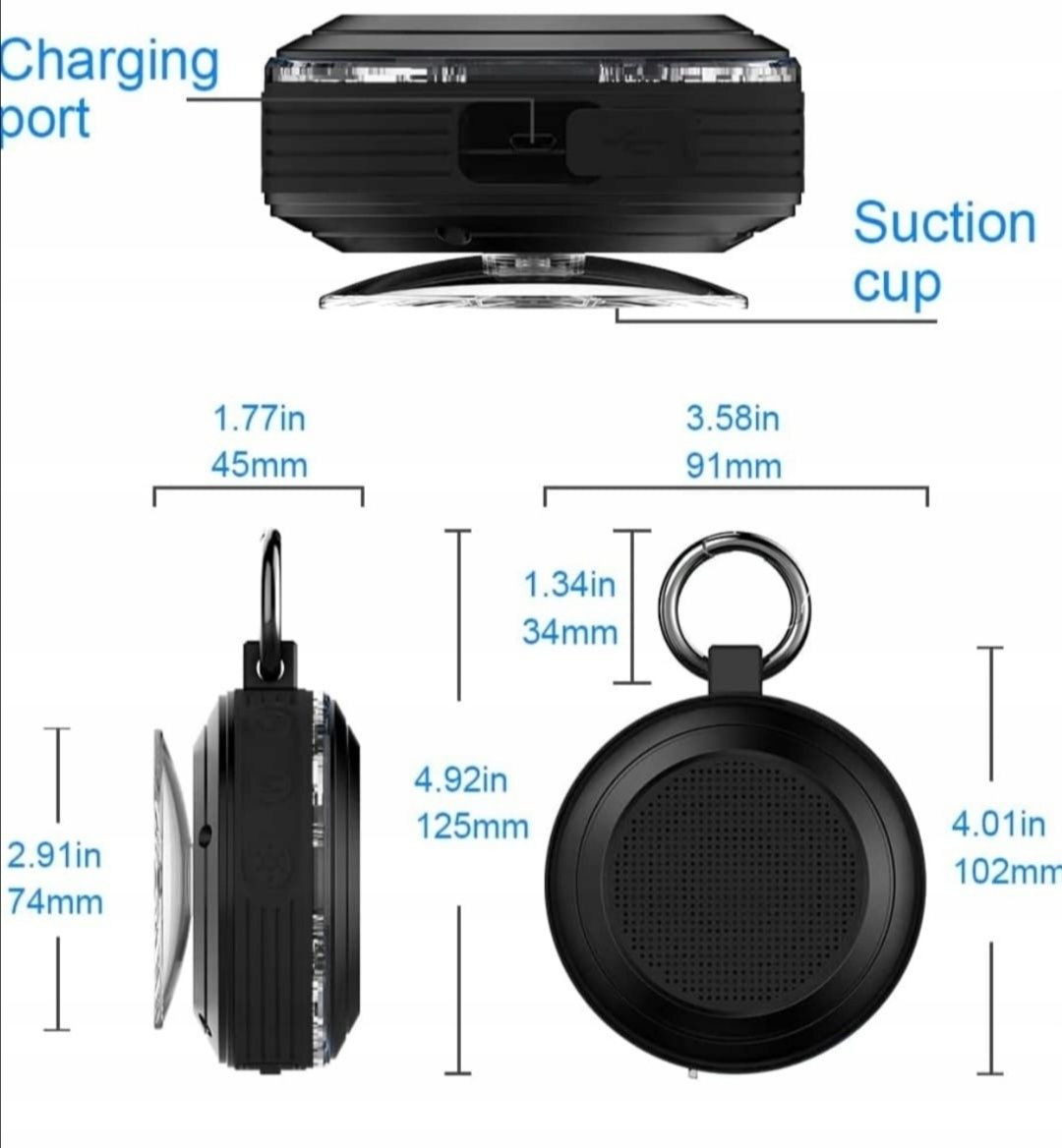 Wodoodporny głośnik Bluetooth podświetlany IPX7