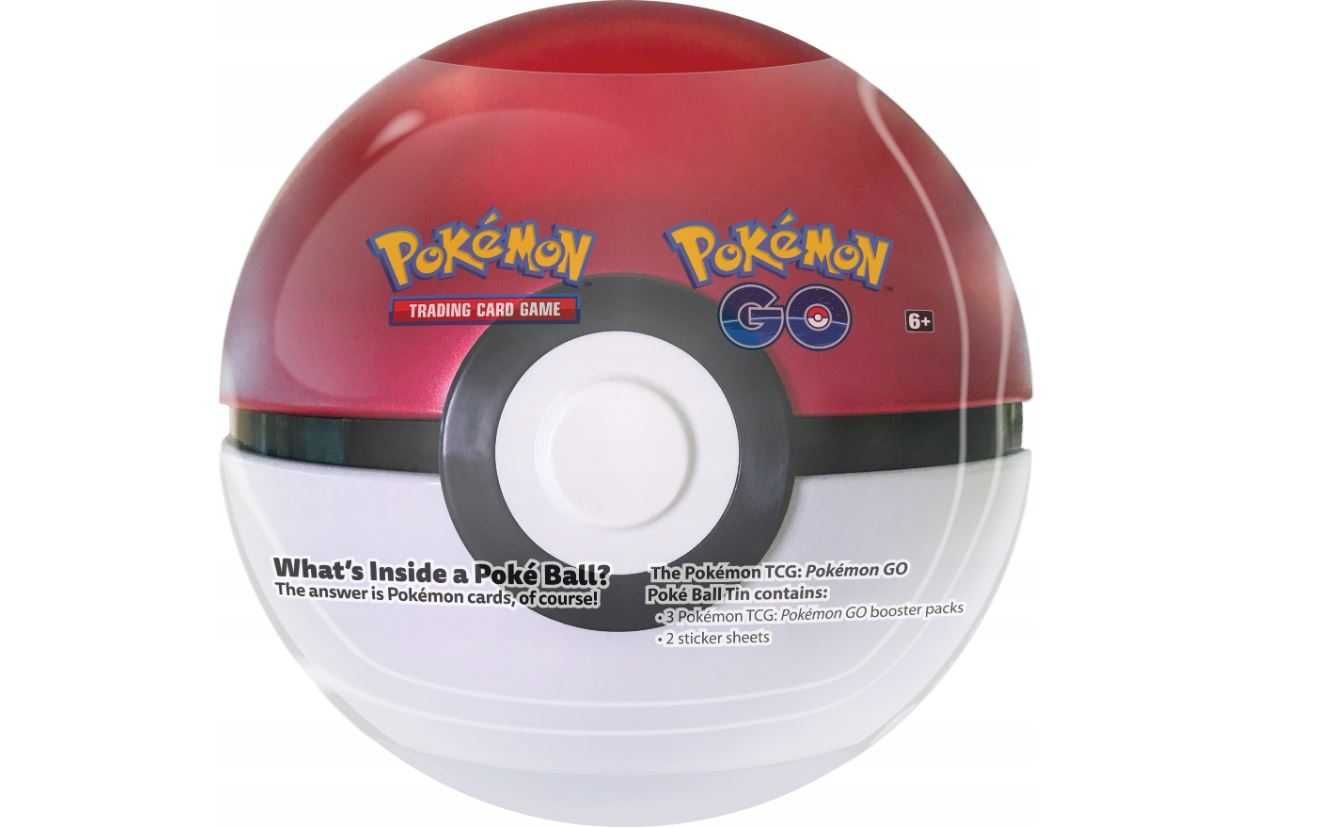 Pokemon TCG: Pokemon Go Poke Ball Tin Karty naklejki Kod do gry