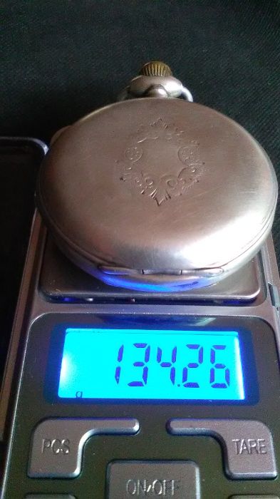 zegarek kieszonkowy srebra-srebro 800 antyk Roskopf-Patent i dewizka