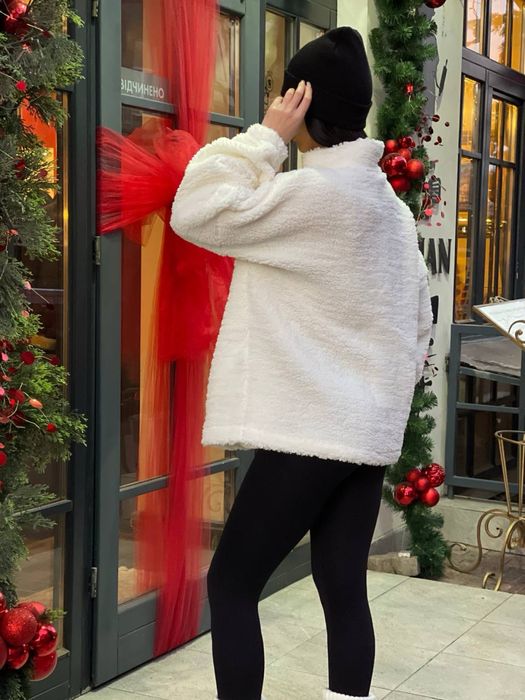 Тепла жіноча кофта Teddy oversize, бомбер тедди