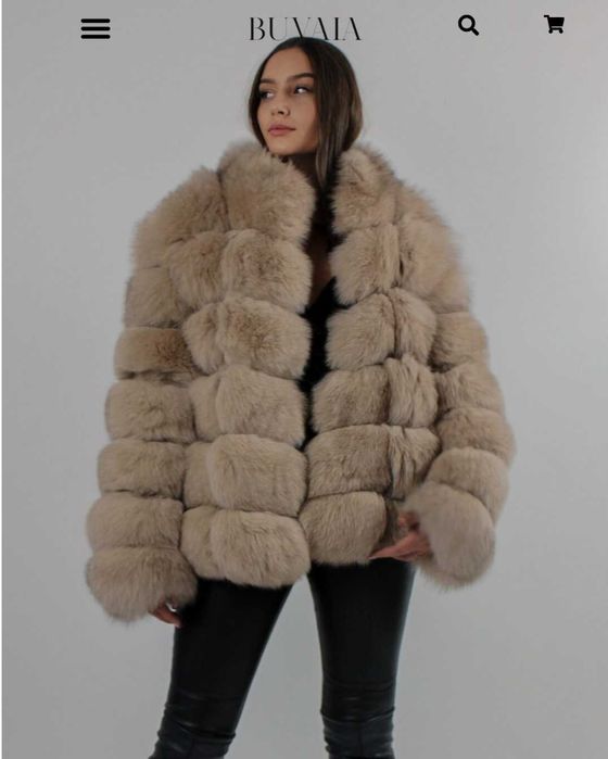 Futro naturalne z lisa Buvaia, nowe z metką, rozmiar XS