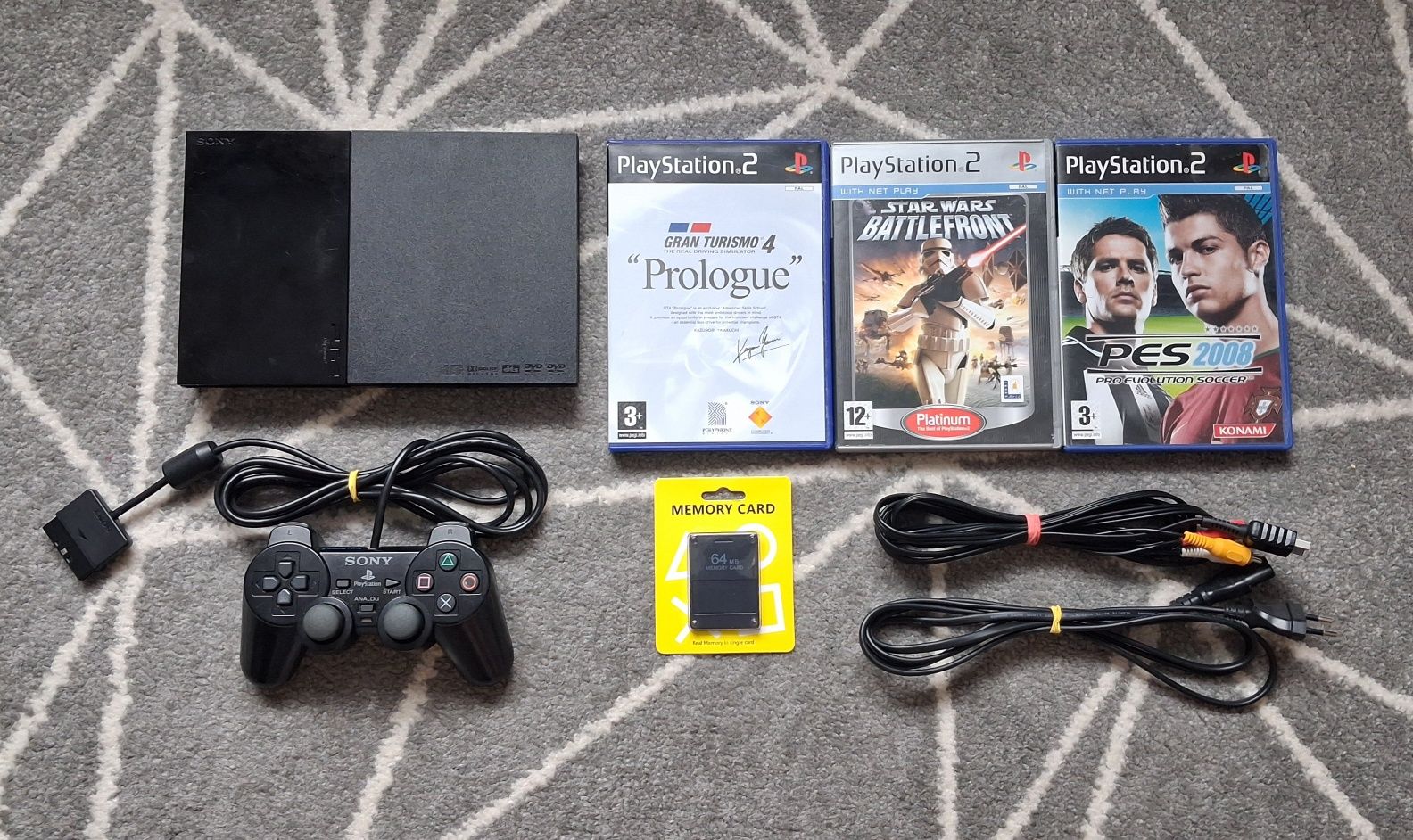 Konsola SONY PlayStation 2 Slim PS2 SCPH-90004 Date Code 0C ZESTAW