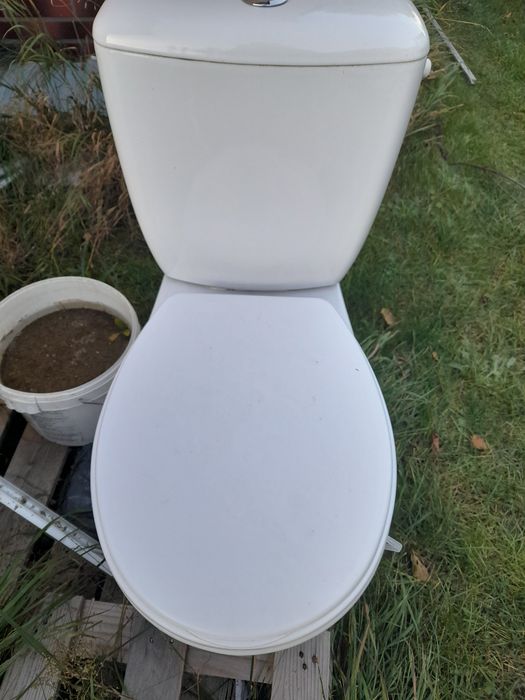 Biały kibel toaleta