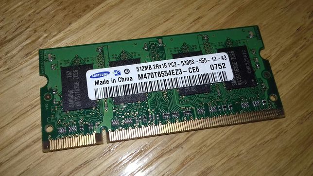 Память оперативная DDR2 SO-DIMM Samsung 512Mb 2Rx16 PC2-5300S-555-12