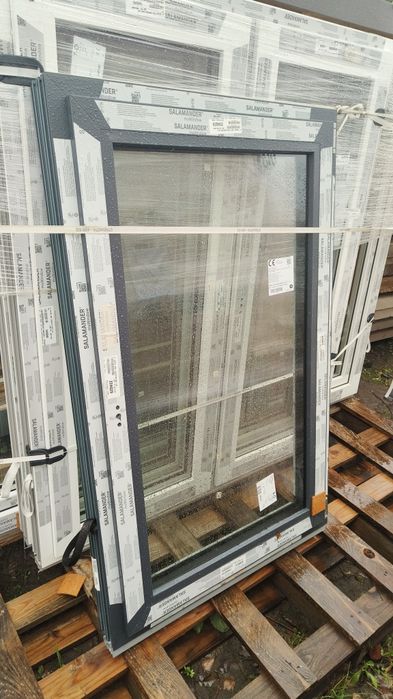 Okno PCV Antracyt 3 szybowe 86x137,5