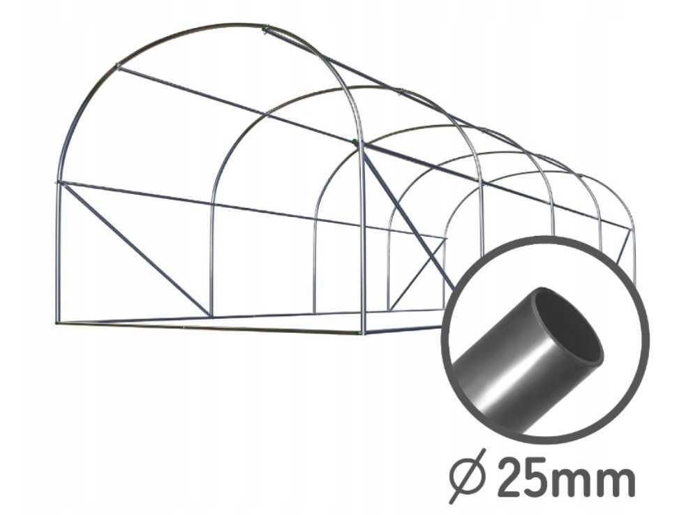 TUNEL FOLIOWY 4x2,5m 10m2 Ogrodowy Duży Mocny + Gratis