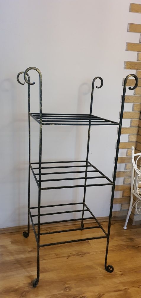 Regał metalowy antyk vintage Duży kwadratowy