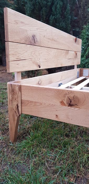 Łóżko dębowe 160x200 *LENKA - XR* dąb rustykalny.