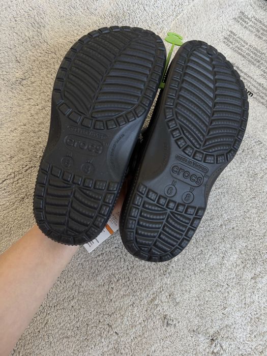 Крокси Crocs M6 W8 24,5 см шльопанці чорні 38 р