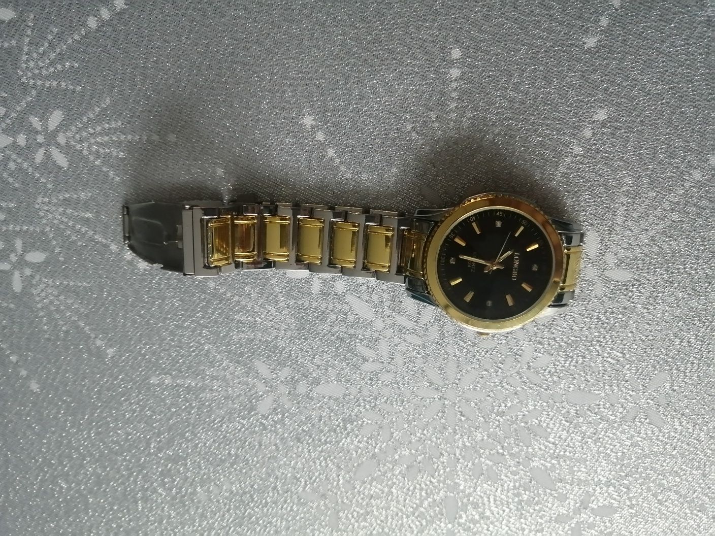 Nowy zegarek męski na branzolecie złoto srebrny