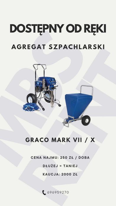 Agregat do szpachlowania GRACO szpachlarski zbiornik prasa noże dysze