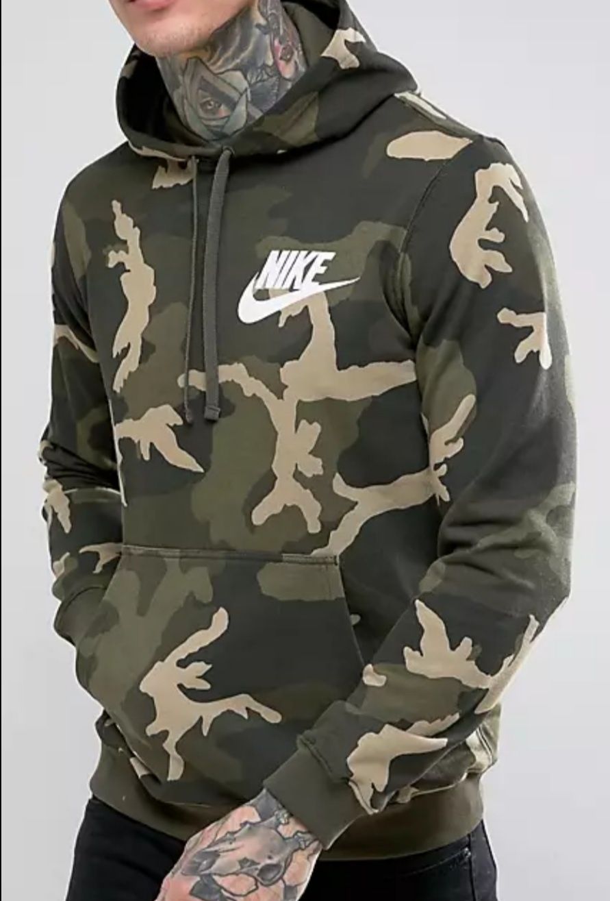 Худи Nike Camo Print Hoodie In Green