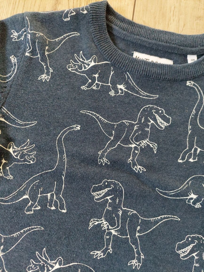Bawełniany sweterek dinozaury C&A rozm. 128
