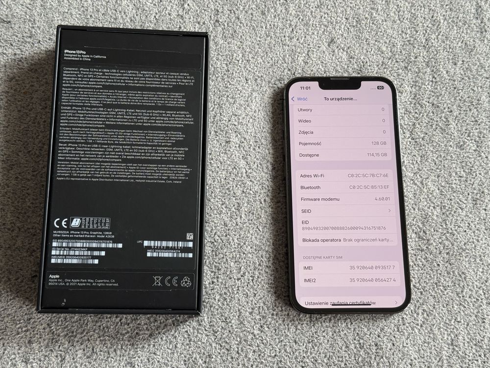 Apple Iphone 13 Pro 128gb Bez Blokad Stan Idealny