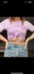 Crop top lawendowy XS