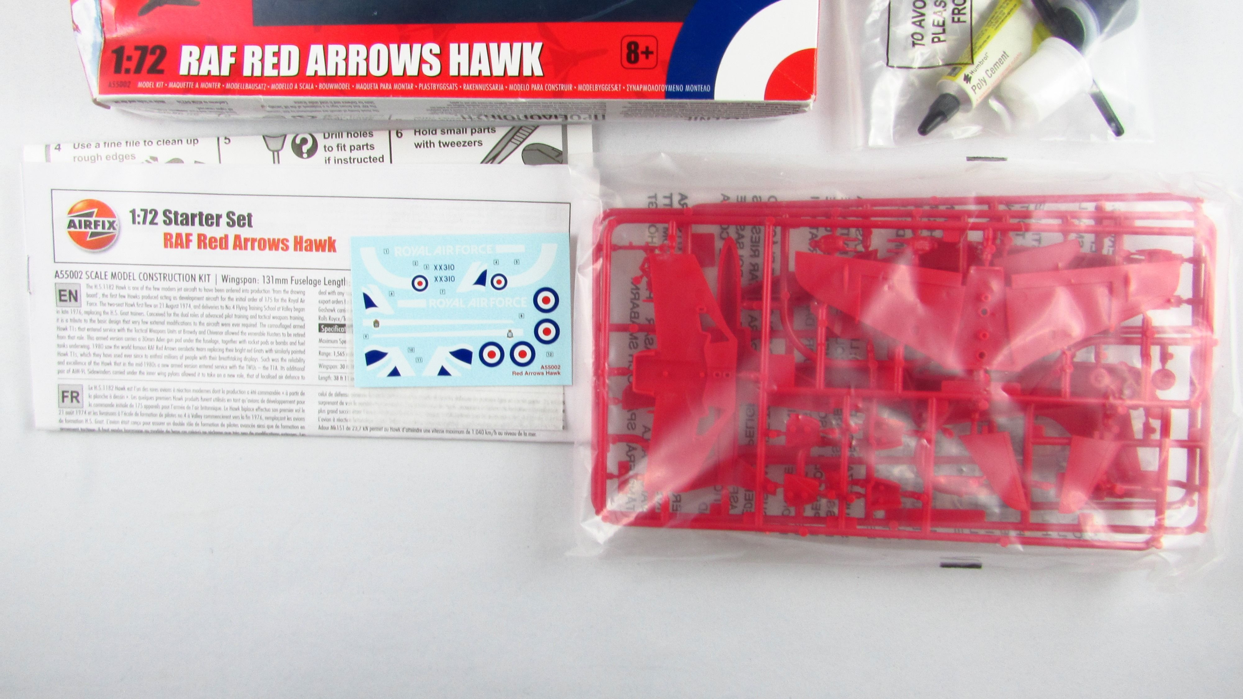 AIRFIX - RAF Red Arrows Hawk - Samolot Odrzutowiec Model - 1:72