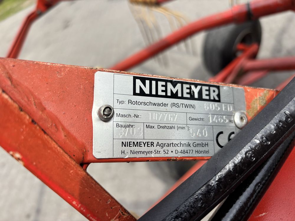 Zgrabiarka 2- karuzelowa Niemeyer 605 ED do boku krone claas kuhn