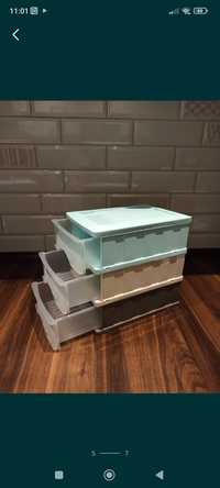 Zestaw szuflad szufladek pojemniki organizery szkatułka pudełko biurko