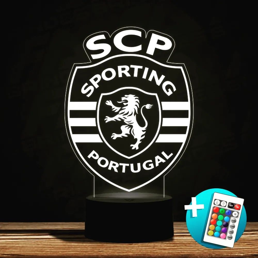 Lâmpadas Leds decoração  clubes Benfica Porto Sporting futebol