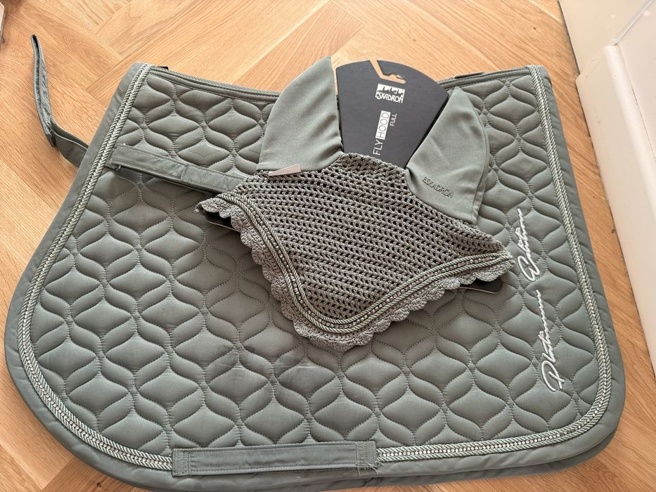 Czaprak i nauszniki eskadron platinum sparkle ash green