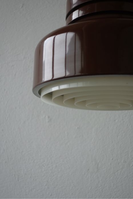 Lampa wisząca vintage brązowa retro prl Dania